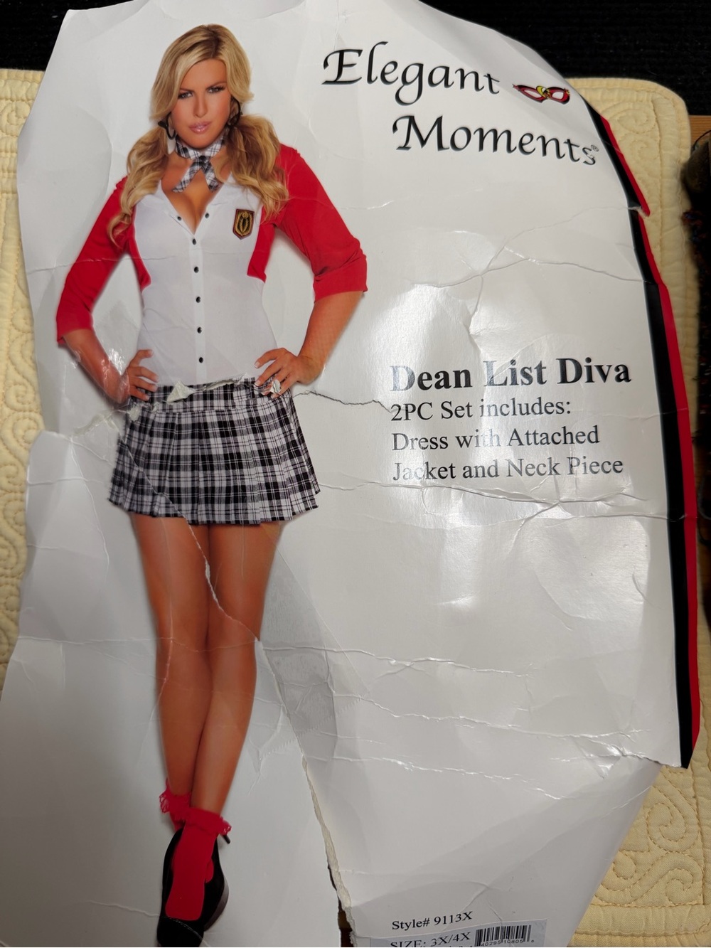 Elegant Moments Red & Black-White Plaid Mini Schoolgirl Skirt Set